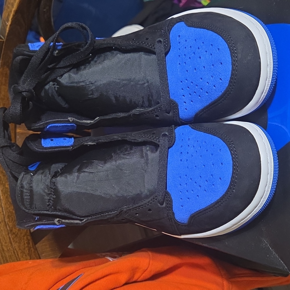 Nike Black and Blue Men's High-Top Sneakers